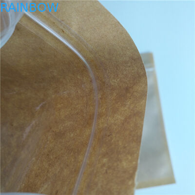 Artículo reciclable de las bolsas de papel de encargo de la almohada de la bolsita del café de la semilla de la cereza con la ventana