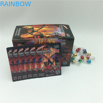 Material de embalaje masculino del agujero del doble de Gule de la tarjeta de papel de la ampolla del reforzador de la energía de la mosca para la cápsula