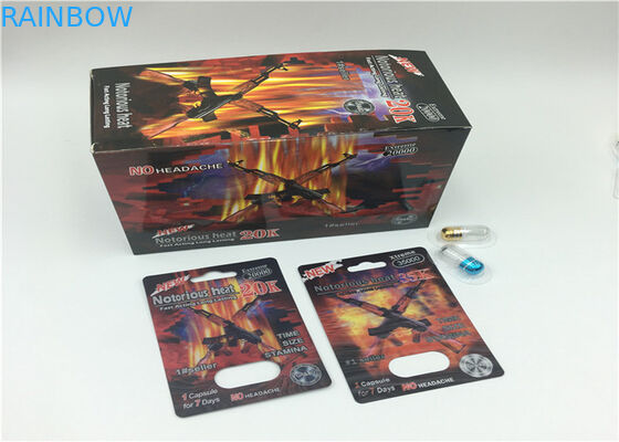 Color de encargo de empaquetado de la píldora de la cápsula de la tarjeta de la ampolla 3d del rinoceronte 69 con la caja de papel de la exhibición