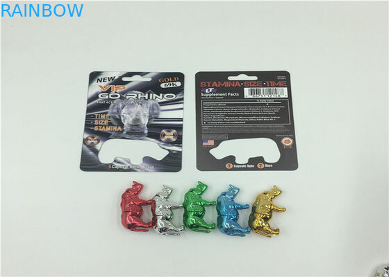 artículo de empaquetado de la bala del envase del rinoceronte 69 de la tarjeta de la ampolla de la píldora del efecto del holograma 3D