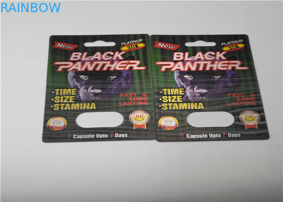 Tarjeta de encargo de la ampolla de la diapositiva que embala la caja de presentación de empaquetado de la cápsula del polvo del rinoceronte del oro 69K del VIP