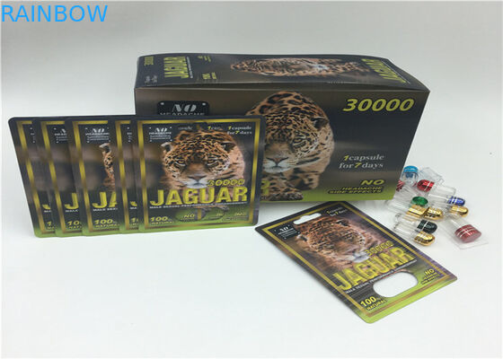 Diapositiva masculina del rinoceronte 69 del embalaje de la tarjeta de la ampolla de las píldoras del aumento con la botella plástica de la cubierta