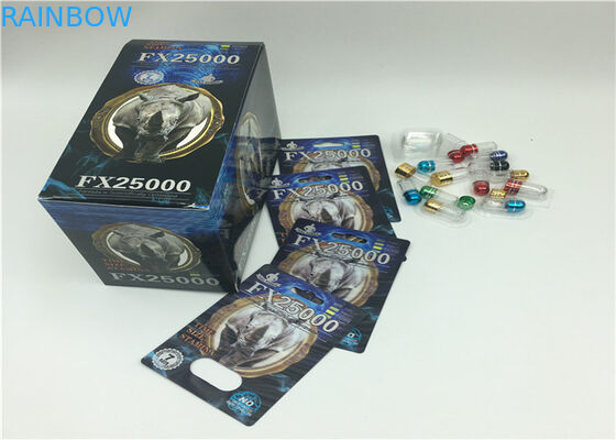 Las píldoras de empaquetado del sexo de la cápsula de la tarjeta de la ampolla del efecto de la mamba negra 3D modificadas para requisitos particulares diseñan