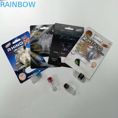 Rinoceronte de empaquetado del aumento de las píldoras de la tarjeta sexual de la ampolla 69 reciclables a prueba de humedad