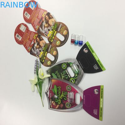 Califique la tarjeta de la ampolla de las píldoras de la cápsula del rinoceronte 69 el embalar plástico de las píldoras del sexo 3d modificado para requisitos particulares