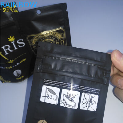 Bolso Ziplock a prueba de niños de empaquetado impreso aduana de la lámina de mylar del incienso herbario mate