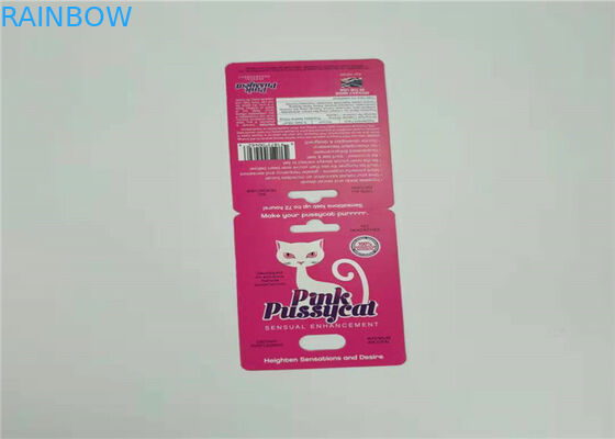 Una tarjeta de papel de la píldora determinada del sexo que empaqueta color rojo de la aduana de la tarjeta de la ampolla del rinoceronte V7 de la astilla