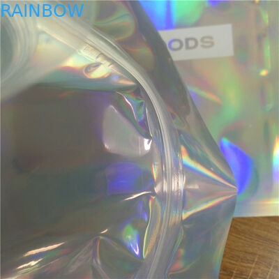 El empaquetado de la ropa interior de la ropa se levanta el Ziplock olográfico del brillo iridiscente de los bolsos de la bolsa de la cremallera