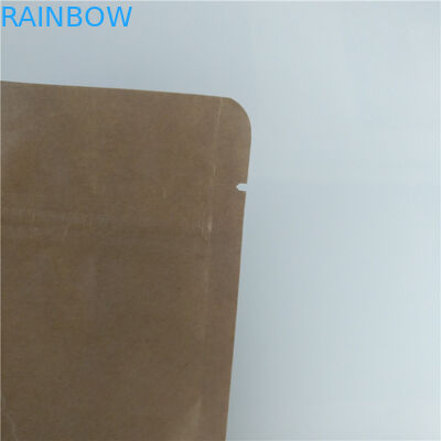 Bolsa reciclada escudete de la parte inferior plana de Doypack del bolso de café del papel de Kraft del lado del papel de aluminio