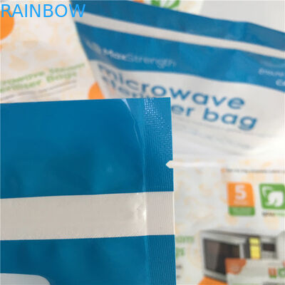 Los bolsos Ziplock del escudete de la parte inferior de la microonda brillantes se levantan la bolsa plástica de la réplica del esterilizador