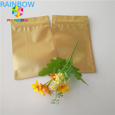 Las bolsas de plástico Ziplock brillantes mates que empaquetan la bolsita metálica de la hoja de oro para Cbd Kratom