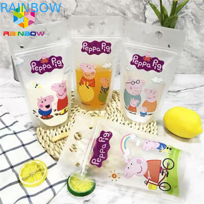 Bolsa material de la comida del jugo de la bebida del ANIMAL DOMÉSTICO que empaqueta la impresión del bolso CMYK de Doypack con las manijas