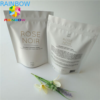 La hoja impresa Ziplock se levanta exfoliante corporal de empaquetado cosmético del coco/del café del bolso