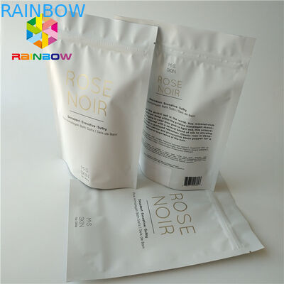 La hoja impresa Ziplock se levanta exfoliante corporal de empaquetado cosmético del coco/del café del bolso