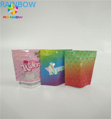 3.5g a prueba de niños colocan para arriba bolsos de la bolsa de la cremallera modifican la prueba del olor para requisitos particulares del paquete de Runtz de la impresión