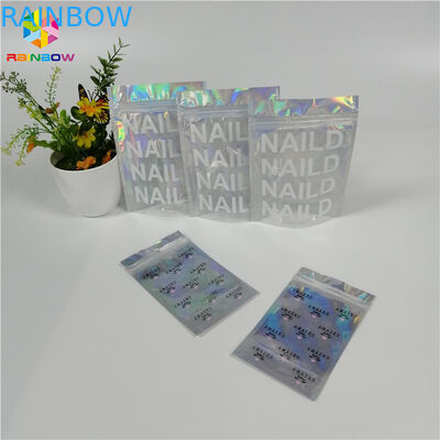 Coloque el empaquetado olográfico claro lateral para arriba modificado para requisitos particulares del laser del bolso uno del organizador del maquillaje