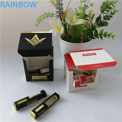 La hoja caliente de empaquetado de la caja de papel de la ventana clara que sellaba el logotipo imprimió para el regalo/los cosméticos que embalaban