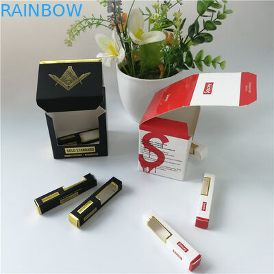 La hoja caliente de empaquetado de la caja de papel de la ventana clara que sellaba el logotipo imprimió para el regalo/los cosméticos que embalaban