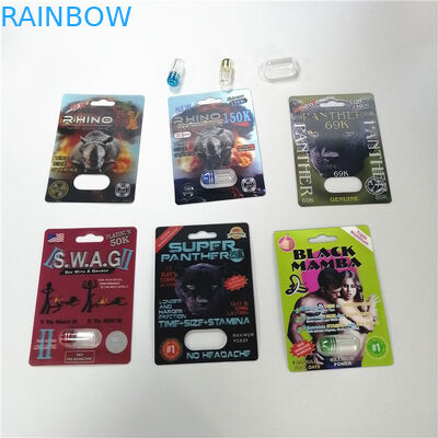 Paquete plástico de la medicina del rinoceronte 69 del pene de la ampliación de las cápsulas del tarro de la bala de las píldoras rojas del sexo