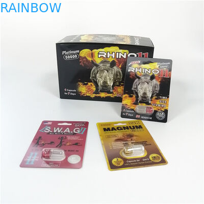 Paquete plástico de la medicina del rinoceronte 69 del pene de la ampliación de las cápsulas del tarro de la bala de las píldoras rojas del sexo