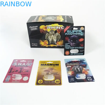 Paquete plástico de la medicina del rinoceronte 69 del pene de la ampliación de las cápsulas del tarro de la bala de las píldoras rojas del sexo