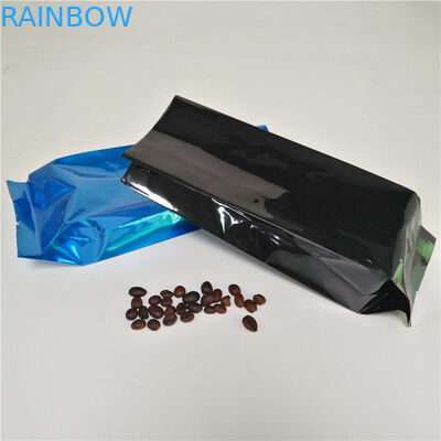 Bolsitas de té del escudete del lado del papel de aluminio que empaquetan el sellado caliente de la bolsa del café con la válvula