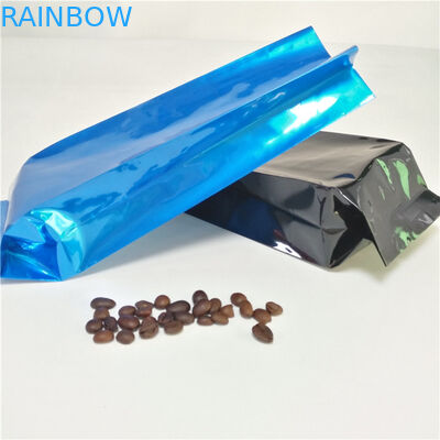 Bolsitas de té del escudete del lado del papel de aluminio que empaquetan el sellado caliente de la bolsa del café con la válvula