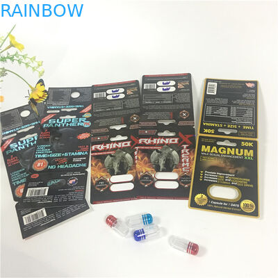 Agujero doble de empaquetado 60000 del Burro 30000 de la tarjeta de la ampolla del papel del sexo del hombre solo con la botella