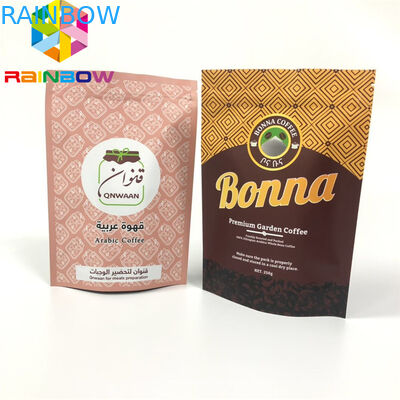 La aduana impresa se levanta el empaquetado del café de los bolsos de la bolsa de la cremallera reciclable con la válvula