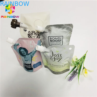 Bolsa doble del canalón de los alimentos para niños FDA de la cremallera que empaqueta el embalaje líquido brillante térmico en caliente