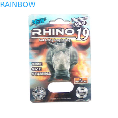 Las píldoras masculinas de empaquetado de la pantera/de la mamba/del rinoceronte V7 del aumento de la caja del papel de imprenta de Gravnre se aplicaron