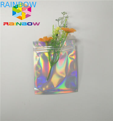 Bolsas de papel modificadas para requisitos particulares cremallera del holograma de Mylar para los productos de los cosméticos del pegamento de la pestaña