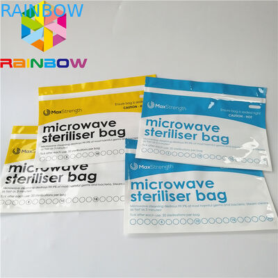 Los alimentos para niños colocan para arriba bolsos de la bolsa de la cremallera se levantan el tipo del esterilizador del vapor de la microonda