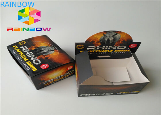 Caja de papel masculina de embalaje de la botella de la bebida del aumento con la etiqueta adhesiva de la etiqueta engomada