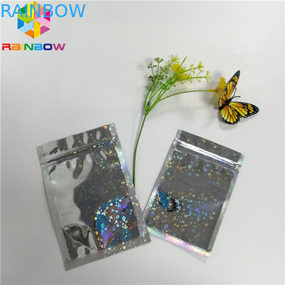 El bolso de Mylar se levanta el sellado caliente delantero transparente de los lados de la hoja tres de la bolsa del canalón