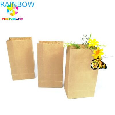 Empaquetado impermeable a la grasa biodegradable del bocado del bolso de la parte inferior plana del papel de Kraft de la categoría alimenticia