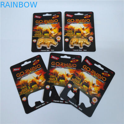 El empaquetado de la tarjeta de la ampolla del uso del hardware va papel reciclado envase de la cápsula del agujero del RINOCERONTE