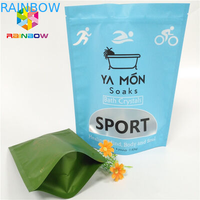 Bolsas plásticas mates de la ventana clara que empaquetan la soldadura cristalina de la sal de baño del papel de aluminio