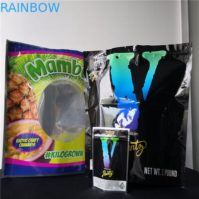 La prueba del olor plástica se levanta los bolsos de empaquetado de Mylar de las flores de la bolsa que se puede volver a sellar