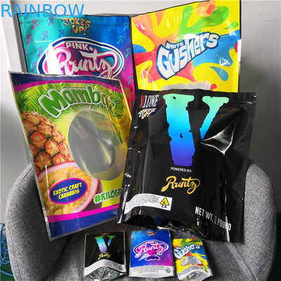 La prueba del olor plástica se levanta los bolsos de empaquetado de Mylar de las flores de la bolsa que se puede volver a sellar