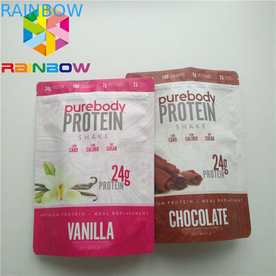 El empaquetado puro de las bolsas plásticas del polvo de la vitamina C se levanta la bolsa superior de la lámina de mylar de la cremallera