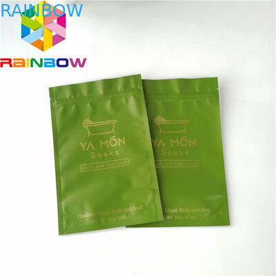 Plásticos alineada hoja se levantan la impresión de empaquetado del fotograbado del cuidado de piel de la sal de baño de la bolsa de la cremallera