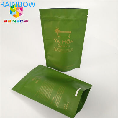 Plásticos alineada hoja se levantan la impresión de empaquetado del fotograbado del cuidado de piel de la sal de baño de la bolsa de la cremallera