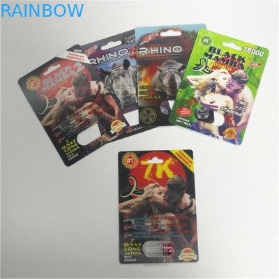 Paquete de ampolla de la caja de presentación que empaqueta la impresión 3d para las píldoras masculinas del aumento de la mamba