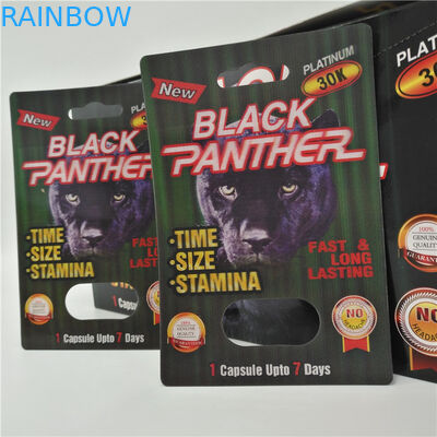 Mamba de la tarjeta durable de la ampolla/botella doble de empaquetado 25k/caja de presentación tiesa de la cápsula de la píldora del rinoceronte 69 de Rox