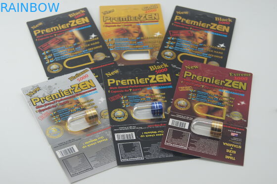 Rinoceronte de empaquetado 7 de la ampolla plástica impermeable píldora sexual del aumento de 5000 varones