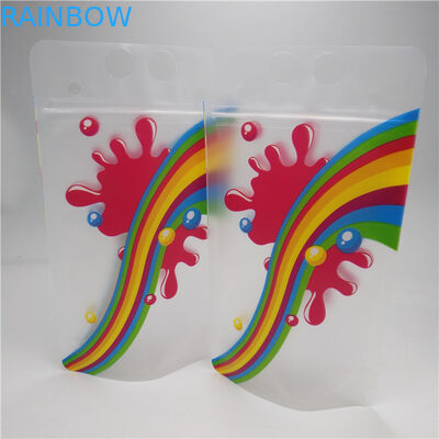 Los bolsos del escudete de la parte inferior de la leche del jugo claro, durables se levantan bolsas de la hoja con la manija