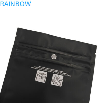 La prueba Ziplock resistente del olor de las bolsas del niño negro mate Carts el bolso Indica Sativa de la mala hierba THC Mylar