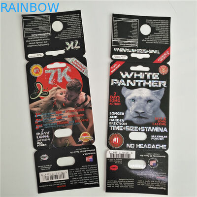 píldora sexual de la pantera 7K que empaqueta el logotipo de encargo de la tarjeta femenina del aumento con la caja de presentación