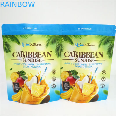 Polvo plástico del suplemento de Doypack de los alimentos del acondicionamiento de aluminio de los bolsos que se puede volver a sellar del papel con la cremallera